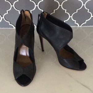 Aquazzura peep toe heels covered heel booties
